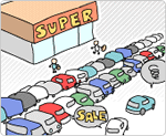 近くのスーパーの駐車場がいつも混んでいる。